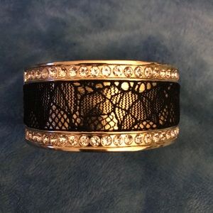 NWT Macy’s black lace cuff with stones